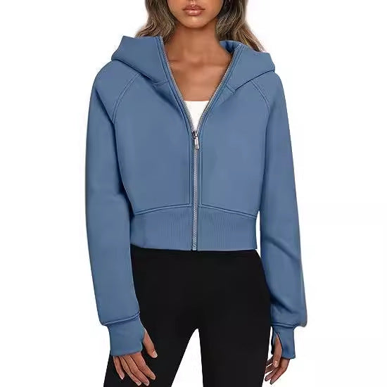 Women's Zippered Sport Hooded Sweatshirt