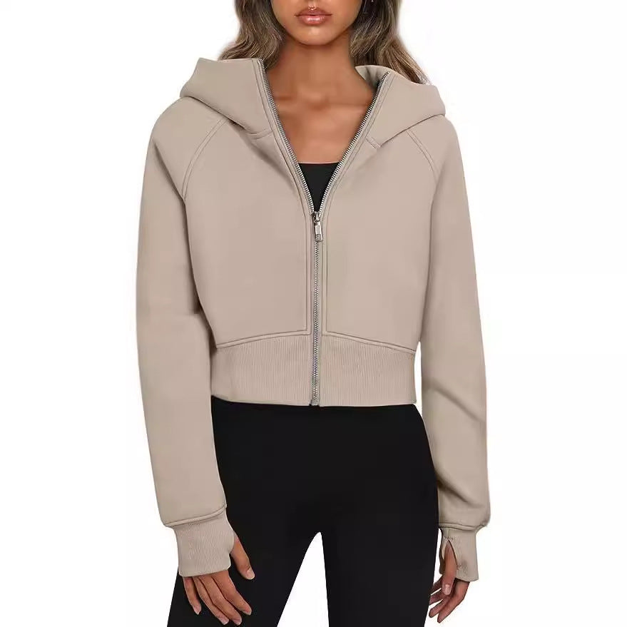 Women's Zippered Sport Hooded Sweatshirt