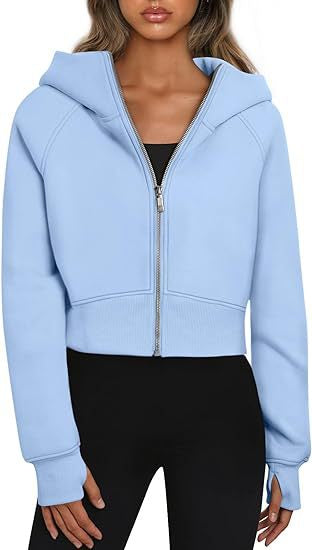 Women's Zippered Sport Hooded Sweatshirt
