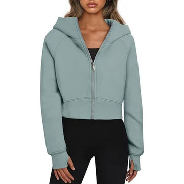 Women's Zippered Sport Hooded Sweatshirt