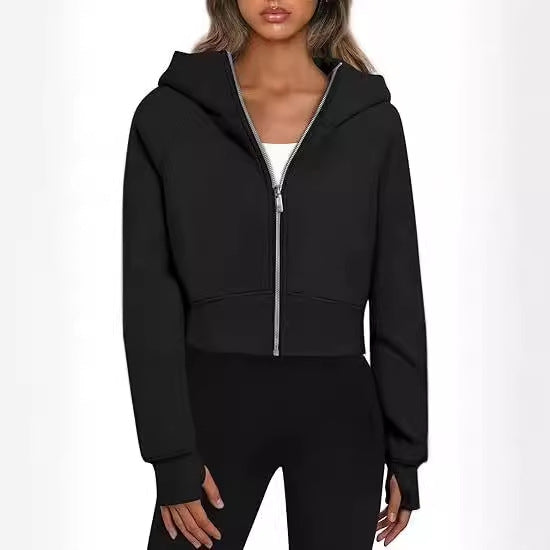 Women's Zippered Sport Hooded Sweatshirt