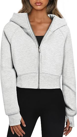 Women's Zippered Sport Hooded Sweatshirt